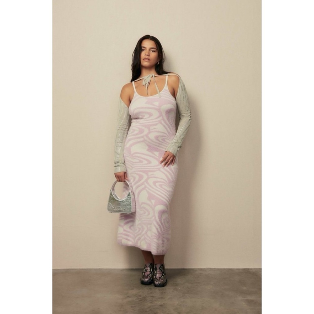 House of Sunny Groove Is In The Heart Hockney Midi Dress, Lavender Pink, XS, NWT - Picture 4 of 11